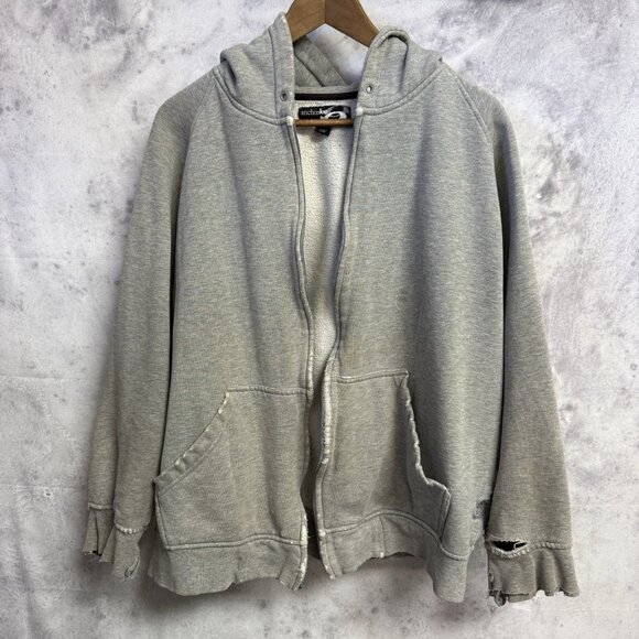 Vintage Anchor Blue Hoodie Sweatshirt Mens L Gray Y2K Surf Streetwear - Picture 1 of 16